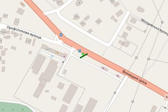 Схема рекламной плоскости по адресу Вінницьке шосе, 54 Схема рекламной плоскости по адресу Вінницьке шосе, 54