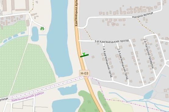 Схема рекламной плоскости по адресу Кам`янецька вул. (виїзд з міста) Схема рекламной плоскости по адресу Кам`янецька вул. (виїзд з міста)