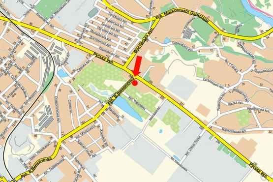 Схема рекламной плоскости по адресу Винниченко ул., 118 / ул. Русская