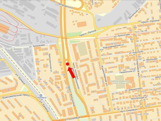 Схема рекламної площини за адресою Аношкина пр., 119-А, разделитель, из центра