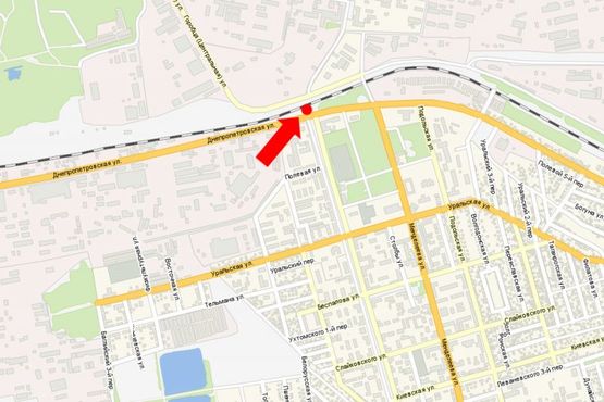 Схема рекламной плоскости по адресу Сечеславский путь ул. (бывш. Днепропетровская ул.) / пр. Конституции, на светофоре, поворот на музей "Азот", из центра