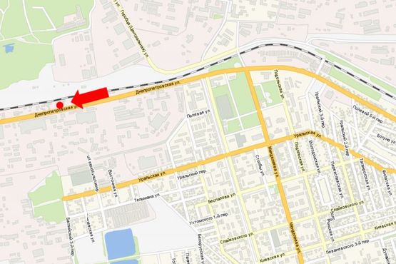 Схема рекламной плоскости по адресу Сечеславский путь ул. (бывш. Днепропетровская ул.), возле ж/д станции "Баглей"