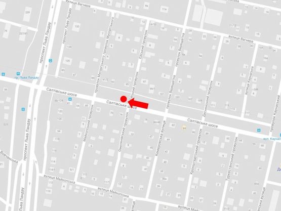 Схема рекламной плоскости по адресу Салтовское шоссе - пер. Ейский,в центр Схема рекламной плоскости по адресу Салтовское шоссе - пер. Ейский,в центр