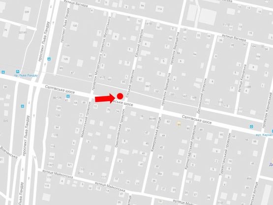 Схема рекламної площини за адресою Салтовское шоссе - пер. Ейский, из центра