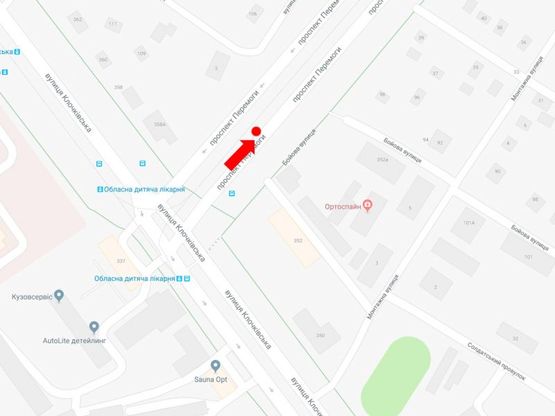 Схема рекламной плоскости по адресу Победы пр. / Клочковская ул., разделитель, в сторону Свободы пр.