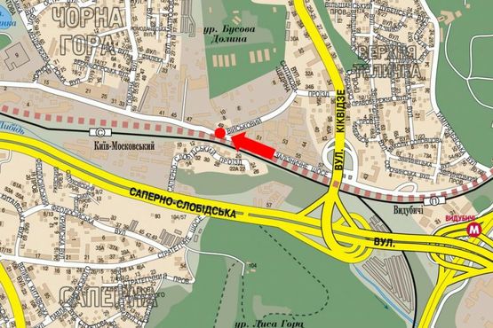 Схема рекламної площини за адресою Железнодорожное шоссе, 49, в сторону Дружбы Народов бул.