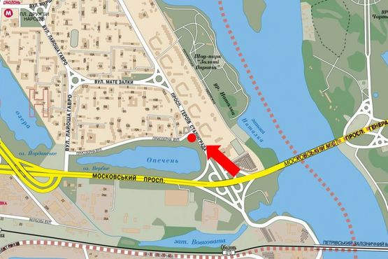 Схема рекламной плоскости по адресу Героев Сталинграда пр. / Приозерная ул., в сторону ж/ м "Оболонские Липки"