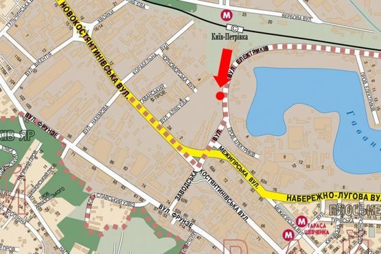 Схема рекламної площини за адресою Электриков ул., 3, перед жд переездом, в сторону Межигорская ул. Схема рекламної площини за адресою Электриков ул., 3, перед жд переездом, в сторону Межигорская ул.