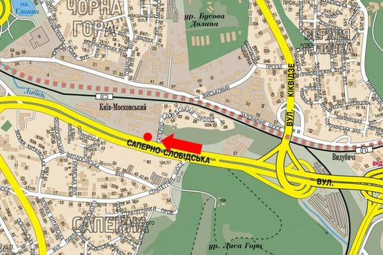 Схема рекламної площини за адресою Саперно-Слободская ул. / Саперно-Слободской проезд, в сторону Демеевская пл. (бывш. Московская пл.)