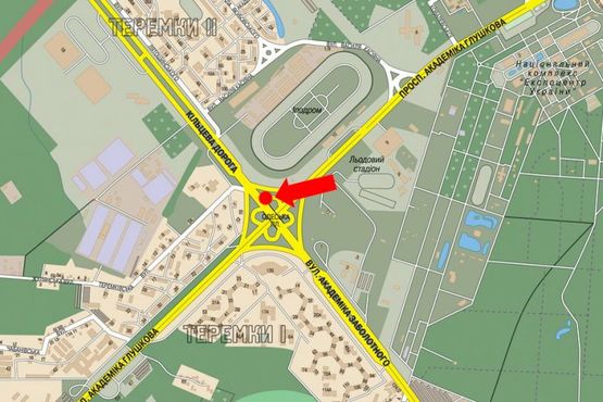 Схема рекламної площини за адресою Одесская пл., выезд на Кольцевая дорога, в сторону спермаркетов "METRO", "Эпицентр", Кольцевой дороги Схема рекламної площини за адресою Одесская пл., выезд на Кольцевая дорога, в сторону спермаркетов "METRO", "Эпицентр", Кольцевой дороги