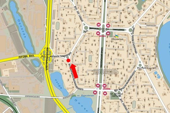 Схема рекламної площини за адресою Тимошенко ул. / Малиновского. ул., разделитель, в сторону ст. м. "Минская" Схема рекламної площини за адресою Тимошенко ул. / Малиновского. ул., разделитель, в сторону ст. м. "Минская"