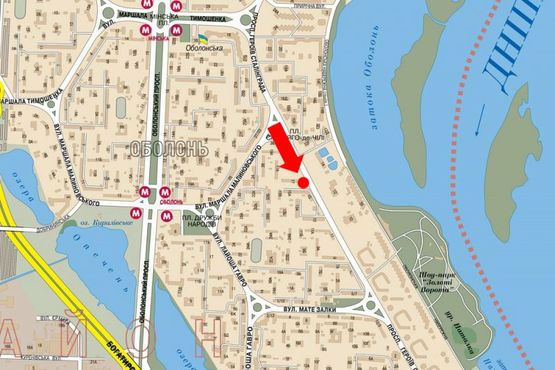 Схема рекламной плоскости по адресу Героев Сталинграда пр., 17, в центр