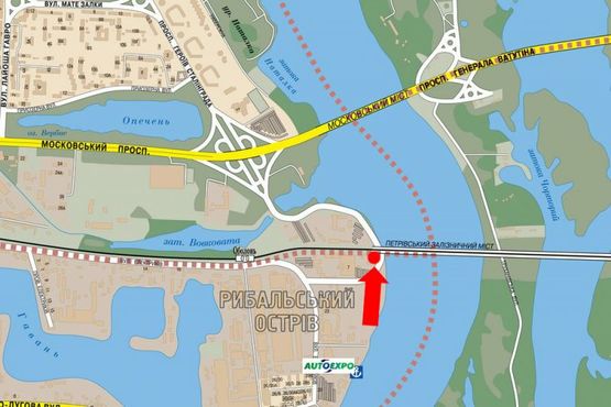 Схема рекламної площини за адресою Электриков ул., 400 м до мост Московский, в сторону Героев Сталинграда пр.