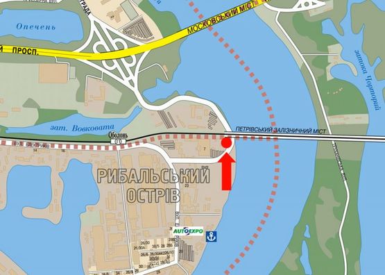 Схема рекламної площини за адресою Электриков ул., 400 м до мост Московский, в сторону Героев Сталинграда пр.