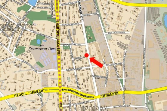 Схема рекламної площини за адресою Автозаводская ул., 41, в сторону Шевченка пл.