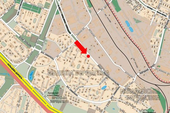 Схема рекламной плоскости по адресу Королева пр., 8, в сторону Симиренка ул.