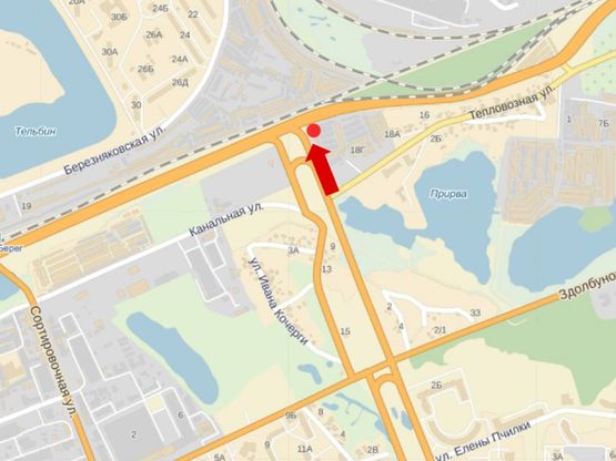 Схема рекламной плоскости по адресу Григоренко пр. / Тепловозная ул. / Дарницкое шоссе, в центр