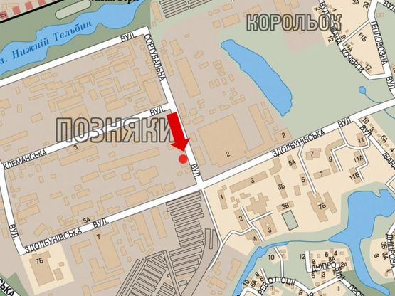 Схема рекламной плоскости по адресу Здолбуновская ул., 30м в сторону Здолбуновская ул.