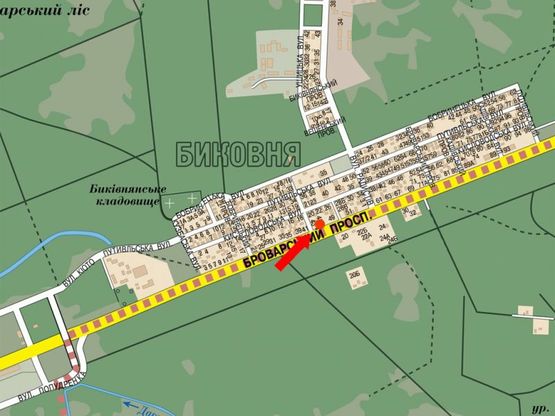 Схема рекламной плоскости по адресу Броварской пр., 43, выезд из Киева в сторону Броваров Схема рекламной плоскости по адресу Броварской пр., 43, выезд из Киева в сторону Броваров