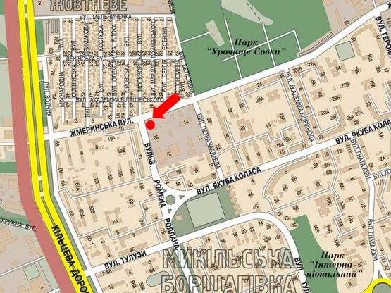 Схема рекламної площини за адресою Роллана бул., заезд со стороны Жмеринская ул.