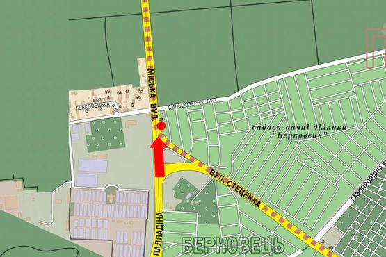Схема рекламной плоскости по адресу Городская ул. / Стеценка ул., возле магазина "Ашан", "Новус", из центра Схема рекламной плоскости по адресу Городская ул. / Стеценка ул., возле магазина "Ашан", "Новус", из центра