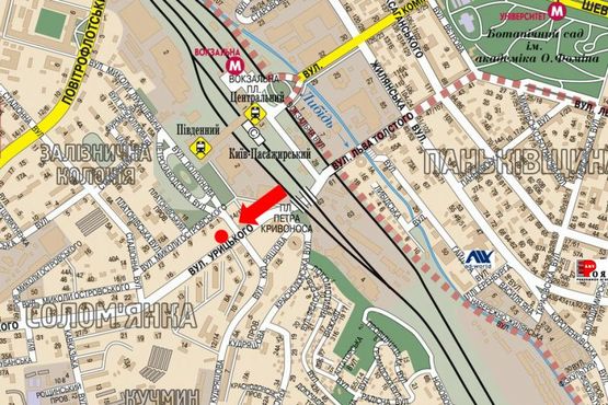 Схема рекламной плоскости по адресу Липковского ул. (бывш. Урицкого ул.) / Кудряшова ул., напротив "Ультрамарин", в сторону Соломенская пл.