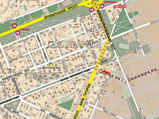 Схема рекламной плоскости по адресу Карельский пер., 3, возле супермаркета "Сильпо", в сторону Гагарина пр.