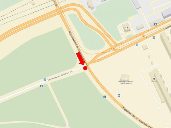 Схема рекламной плоскости по адресу Харьковское шоссе / ул. Тепловозная, на светофоре, в сторону Харьковской пл. Схема рекламной плоскости по адресу Харьковское шоссе / ул. Тепловозная, на светофоре, в сторону Харьковской пл.