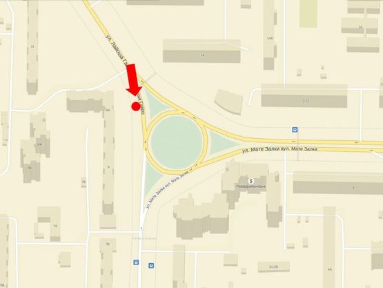 Схема рекламной плоскости по адресу Иорданская ул. (бывш. Гавро ул.), 9 / Архипенка ул. (бывш. Залки ул.), в сторону Героев Сталинграда пр.