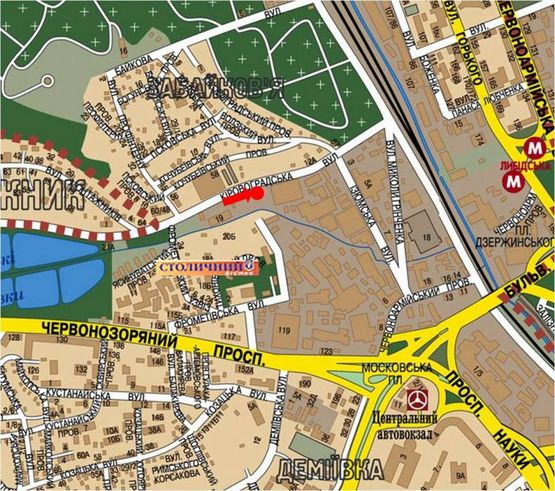 Схема рекламной плоскости по адресу Кировоградская ул., перед промышленным зданием, в сторону Гринченко ул.