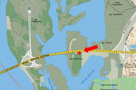 Схема рекламної площини за адресою Ватутина пр., ТРЦ "Skymall", в сторону Петровки