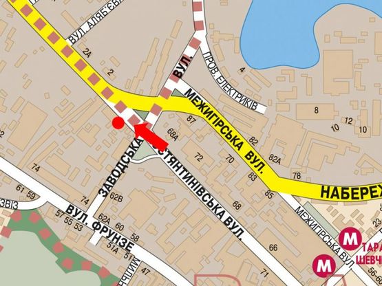 Схема рекламной плоскости по адресу Новоконстантиновская ул. 1А, в сторону Петровки