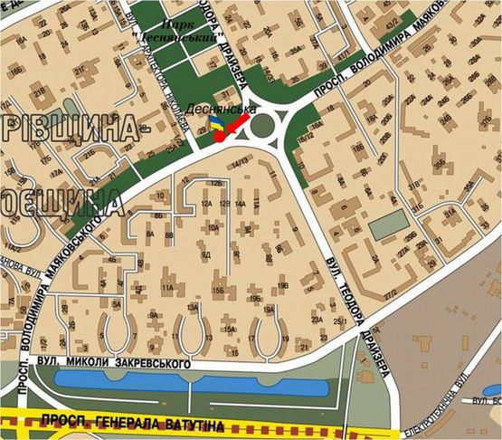 Схема рекламної площини за адресою Маяковского пр., 31, возле кинотеатра "Флоренция" в сторону Перова бул.