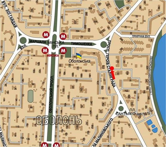 Схема рекламної площини за адресою Героев Сталинграда пр., 22, в сторону Тимошенко ул.