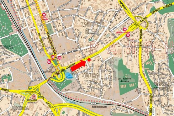 Схема рекламной плоскости по адресу Дружбы Народов бул., 10, в сторону Украинки бул.