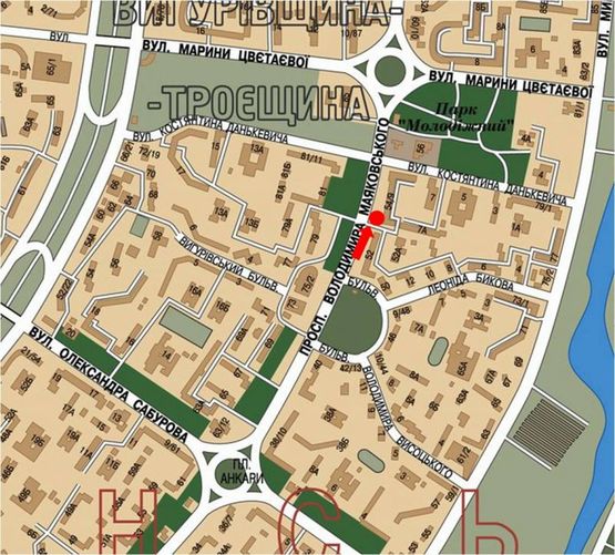 Схема рекламной плоскости по адресу Маяковского пр., 54/ 9 (зеленая зона) в сторону Цветаевой ул. Схема рекламной плоскости по адресу Маяковского пр., 54/ 9 (зеленая зона) в сторону Цветаевой ул.