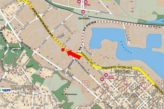 Схема рекламной плоскости по адресу Новоконстантиновская ул., 2, в сторону Бандеры пр. (бывш. Московский пр.)