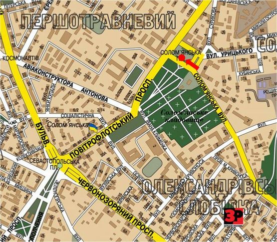 Схема рекламної площини за адресою Соломенская пл., 150м до поворота на Воздухофлотский пр., в сторону Воздухофлотский пр.