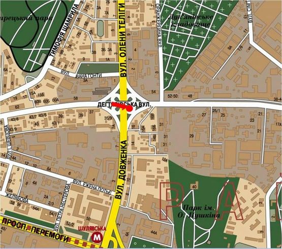 Схема рекламной плоскости по адресу Дегтяревская ул., 35-Б / Телиги ул., на мосту, в сторону ст. м. "Лукьяновка" Схема рекламной плоскости по адресу Дегтяревская ул., 35-Б / Телиги ул., на мосту, в сторону ст. м. "Лукьяновка"