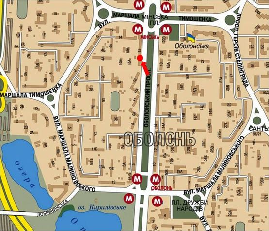 Схема рекламної площини за адресою Оболонский пр., 15, ТРЦ "Dream Town", в конце дома