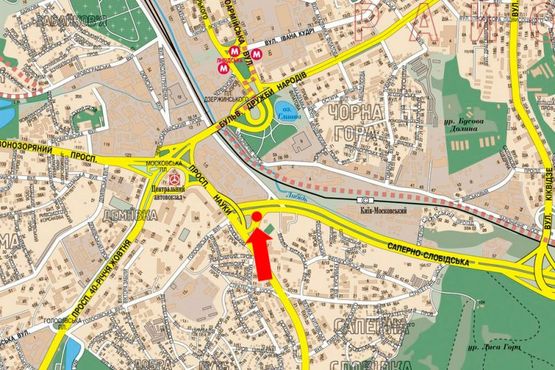 Схема рекламної площини за адресою Саперно-Слободская ул., выезд с Науки пр.