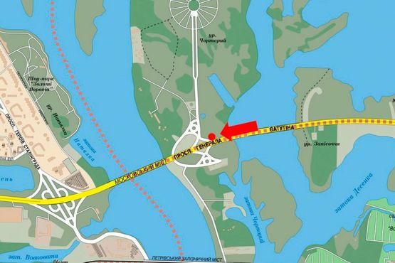 Схема рекламної площини за адресою Ватутина пр., въезд на мост Московский, в сторону ст. м. "Почайна" (бывш. ст. м. "Петровка") Схема рекламної площини за адресою Ватутина пр., въезд на мост Московский, в сторону ст. м. "Почайна" (бывш. ст. м. "Петровка")