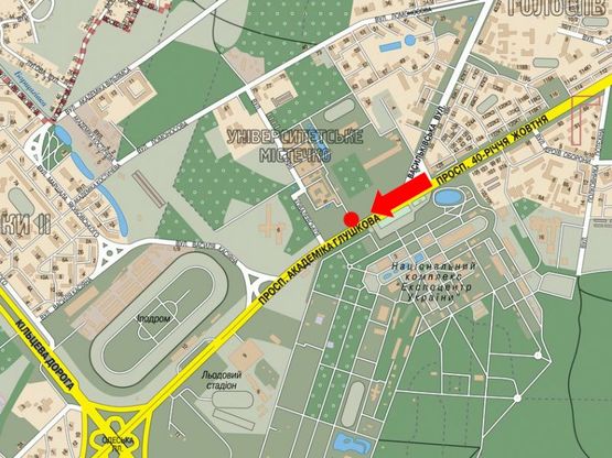 Схема рекламної площини за адресою Глушкова пр. / ВДНХ, ст. м. "Выставочный центр", в сторону Теремков