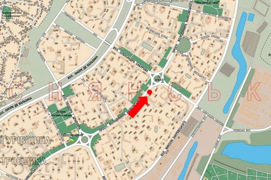 Схема рекламної площини за адресою Маяковского пр., 34 / Сабурова ул., в сторону Анкары пл.