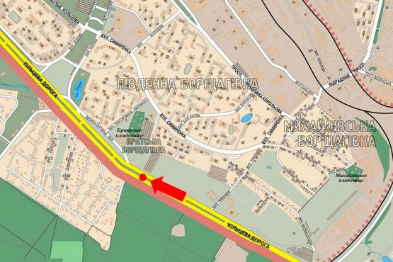 Схема рекламной плоскости по адресу Кольцевая дорога, супермаркет "Край", возле газовой АЗС, в сторону Победы пр.