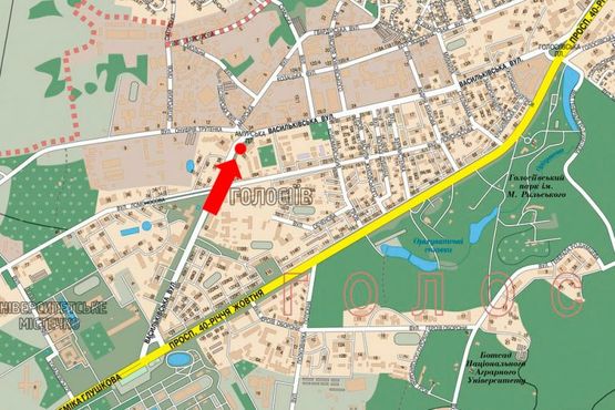 Схема рекламной плоскости по адресу Васильковская ул., 33, в центр