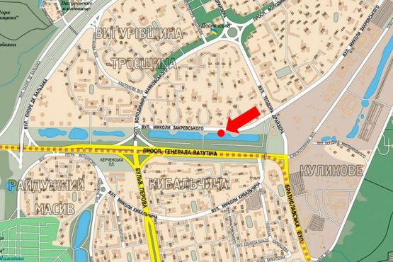 Схема рекламной плоскости по адресу Закревского ул., 15, в сторону Маяковского пр.