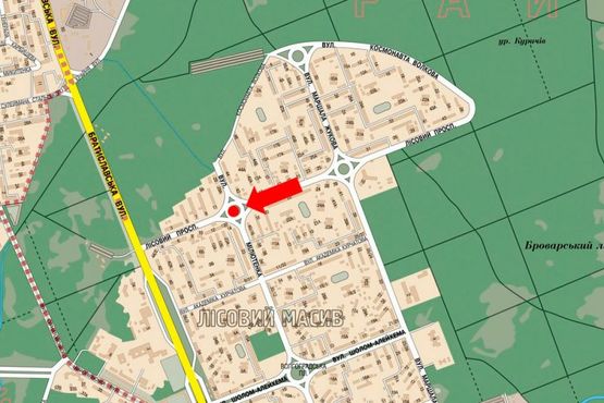 Схема рекламной плоскости по адресу Лесной пр. / Милютенко ул., в сторону Братиславская ул.