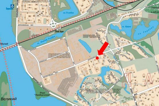 Схема рекламной плоскости по адресу Здолбуновская ул., 9, напротив супермаркета "Сильпо", в сторону Сортировочная ул., Днепровска Набережная