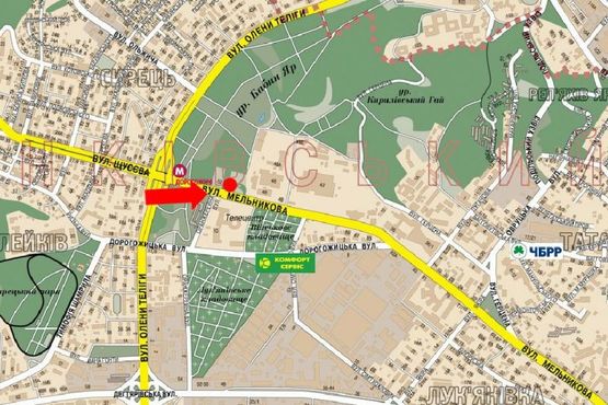 Схема рекламной плоскости по адресу Мельникова ул., 52 / ул. Оранжерейная, на светофоре, возле АЗС, в сторону центра